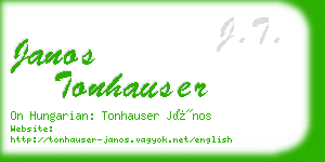 janos tonhauser business card